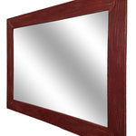Shiplap Reclaimed Wood Mirror Shown in Sundried Tomato Red, 4 Sizes & 20 Colors - Renewed Decor & Storage