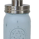 Mason Jar Pump Dispenser Hand Painted in Sky Blue with Silver Pump Lid
