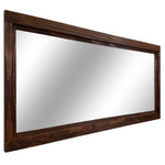 Farmhouse Wood Framed Wall Mirror, 5 Sizes & 20 Colors, Shown in Special Walnut