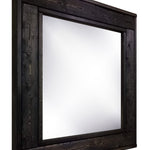 Herringbone Framed Mirror Custom Square Sizes & 20 Stain Colors, Shown in Ebony