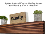 Square Beam Solid Wood Floating Shelves - Renewed Decor & Storage