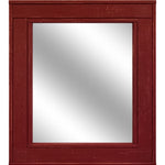 Herringbone Rustic Reclaimed Wood Wall Mirror, 5 Sizes & 20 Colors, Shown in Sundried Tomato Red