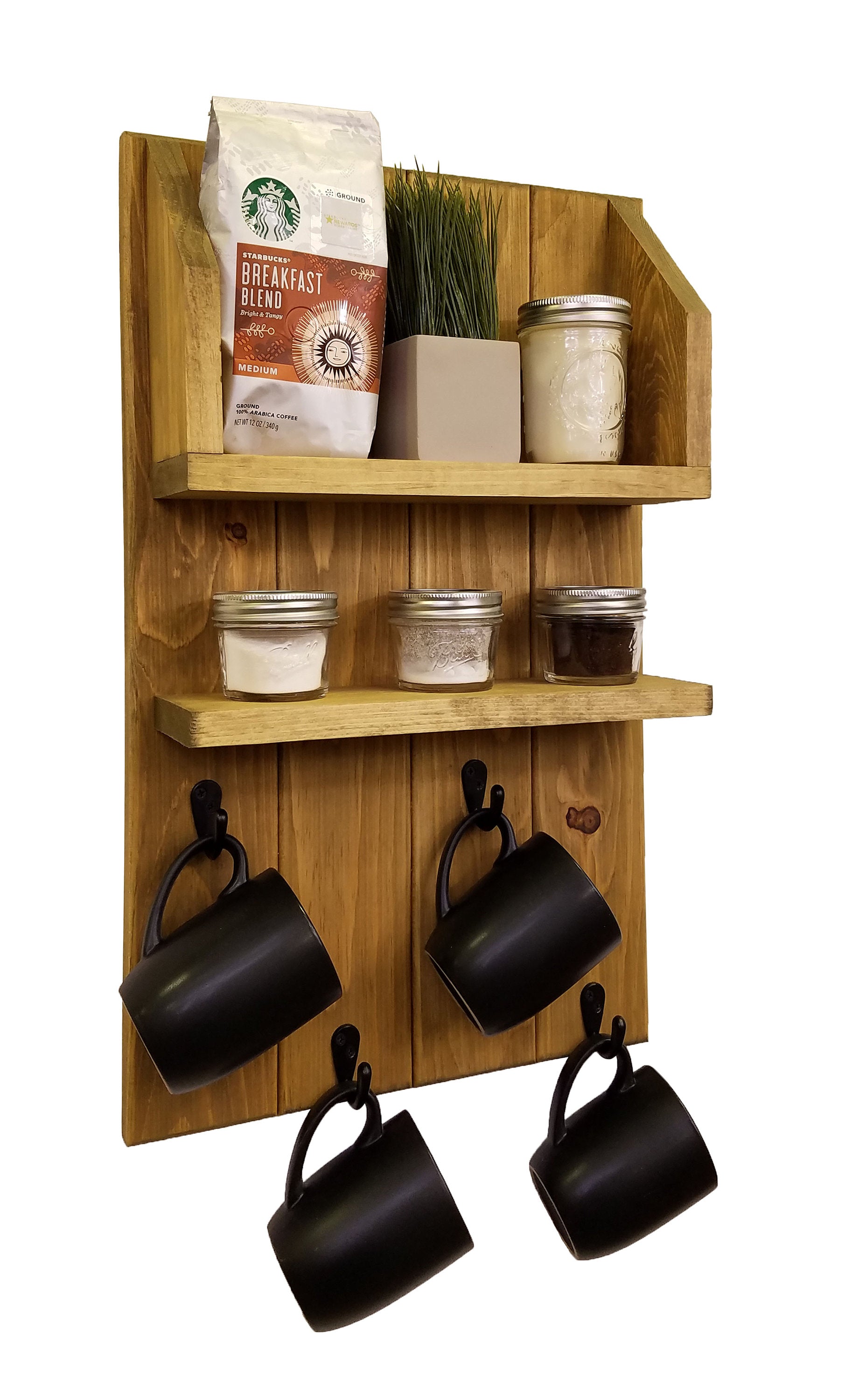 Sunrise Coffee & Tea Wall Organizer Station - Renewed Decor & Storage