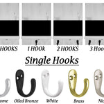 Sydney Mail Slot Number of Single Hooks, 5 Finishes Oiled Bronze, Nickel, Chrome, Brass, White