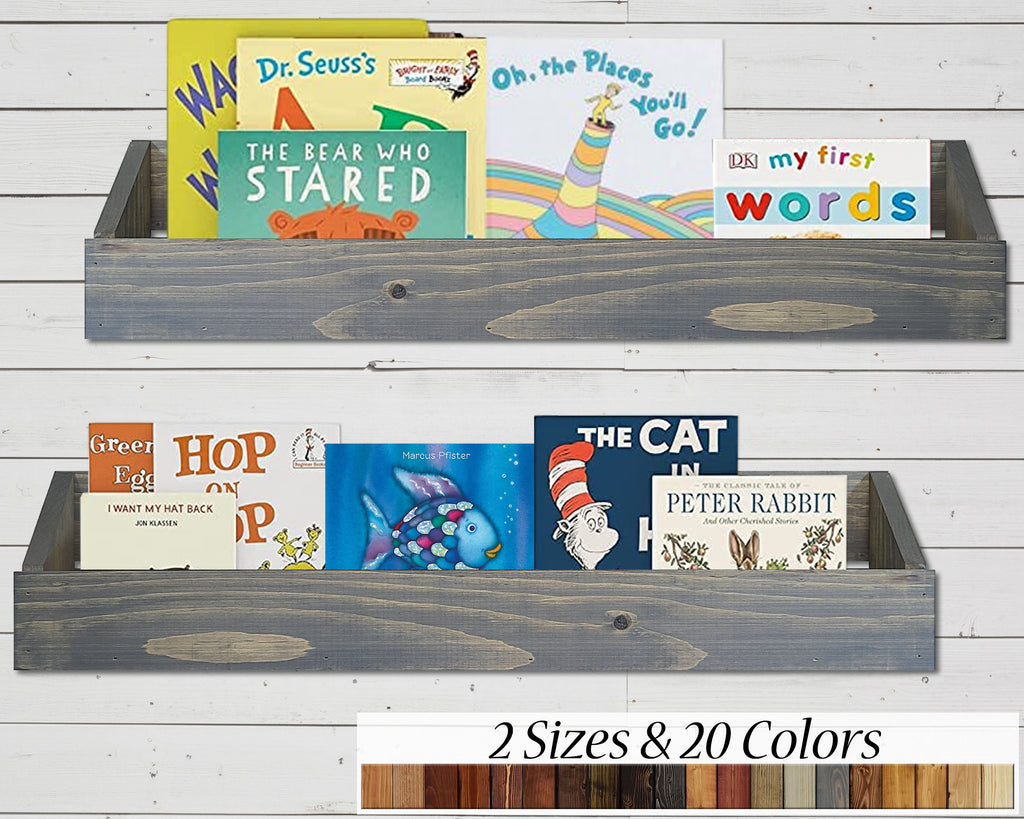 Titus Floating Wall Shelf, 20 Stain Colors - Wall Storage, Wall Organizer, Desk Organizer, Rustic Farmhouse Office Decor, Wall Shelves

