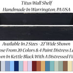 Titus Floating Wall Shelf, 20 Paint Colors - Wall Storage, Wall Organizer, Desk Organizer, Rustic Farmhouse Office Decor, Wall Shelves