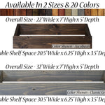 Titus Floating Wall Shelf, 20 Stain Colors - Wall Storage, Wall Organizer, Desk Organizer, Rustic Farmhouse Office Decor, Wall Shelves
