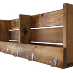 Union Barn Large Double Wall Bin Organizer with Hooks, Key Hook, Mail Holder - Renewed Decor & Storage