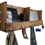 Union Barn Large Double Wall Bin Organizer with Hooks, Key Hook, Mail Holder - Renewed Decor & Storage