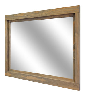 Farmhouse Wood Framed Wall Mirror, 5 Sizes & 20 Colors, Shown in Weathered Oak