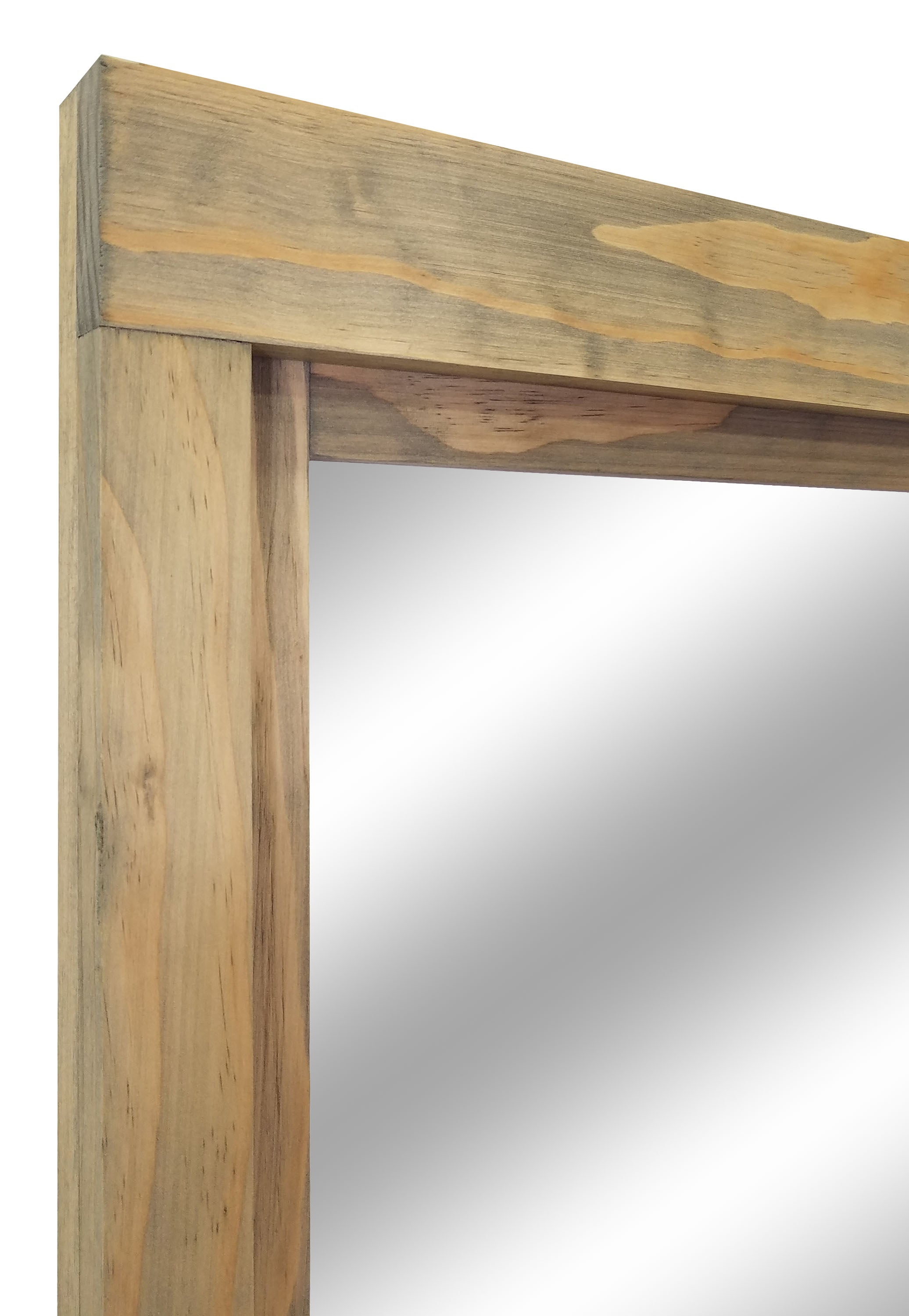 Farmhouse Wood Framed Wall Mirror, 5 Sizes & 20 Colors, Shown in Weathered Oak