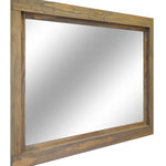 Farmhouse Wood Framed Wall Mirror, 5 Sizes & 20 Colors, Shown in Weathered Oak