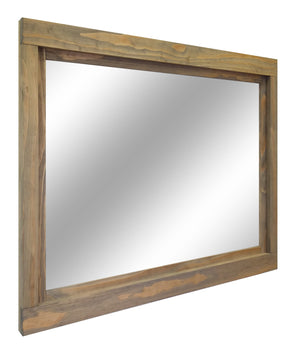 Farmhouse Wood Framed Wall Mirror, 5 Sizes & 20 Colors, Shown in Weathered Oak