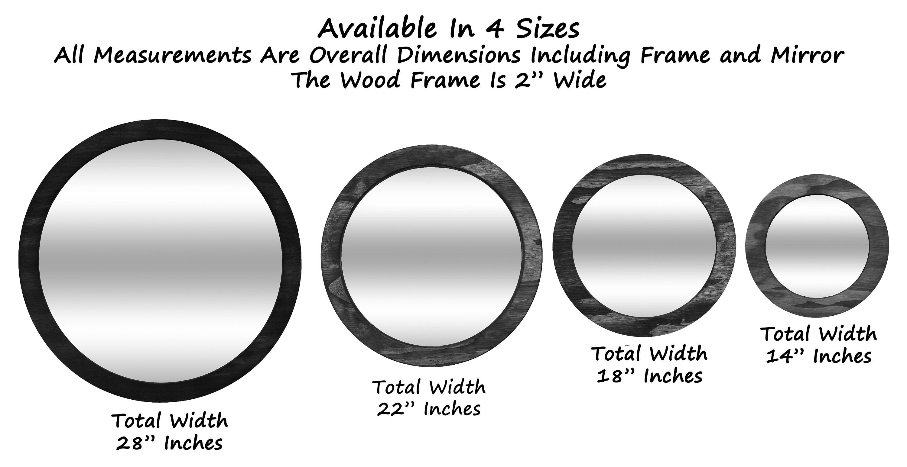 Wood Basics Round Decorative Wall Mirror - Renewed Decor & Storage