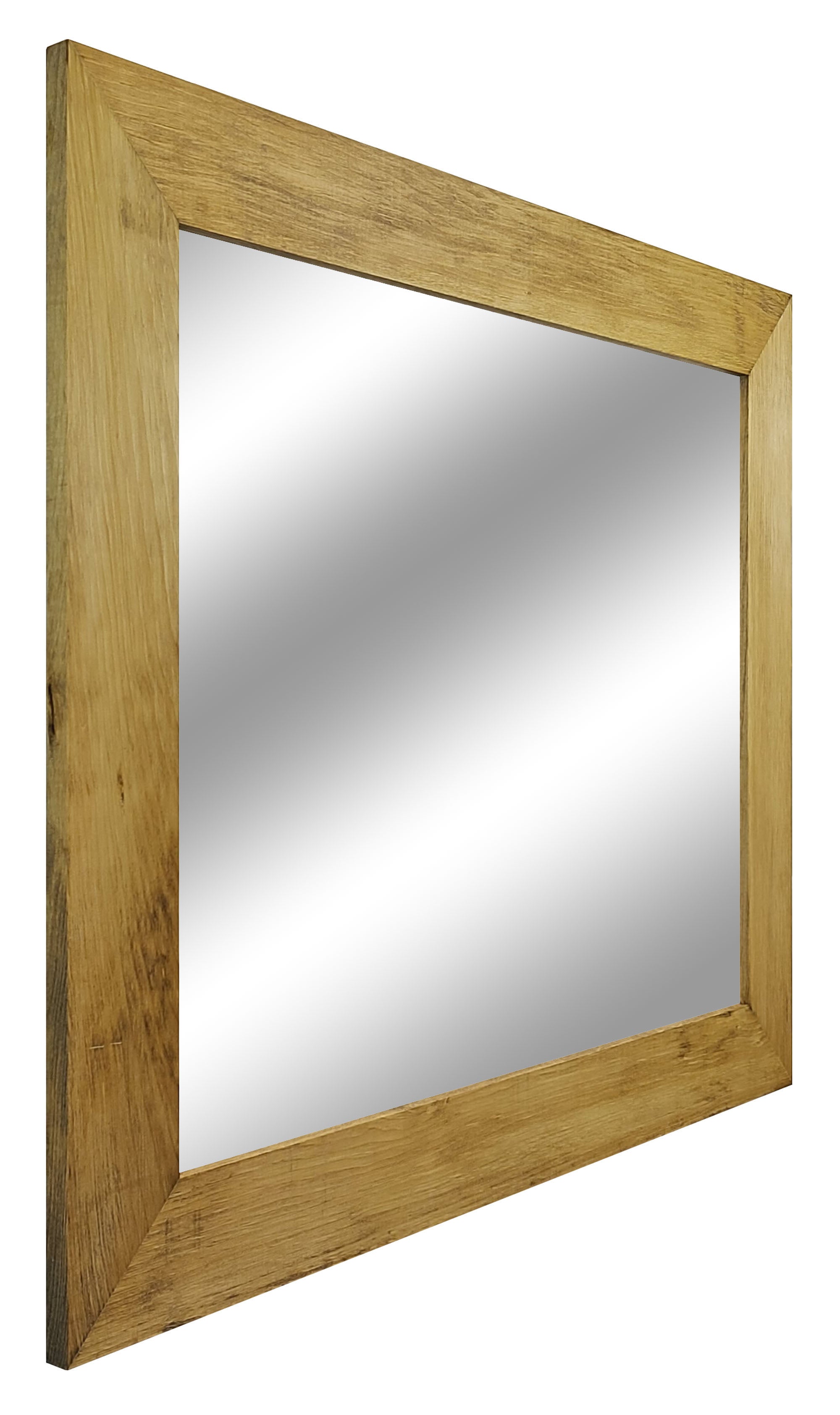 Shiplap Reclaimed Wood Mirror Shown in Driftwood frame