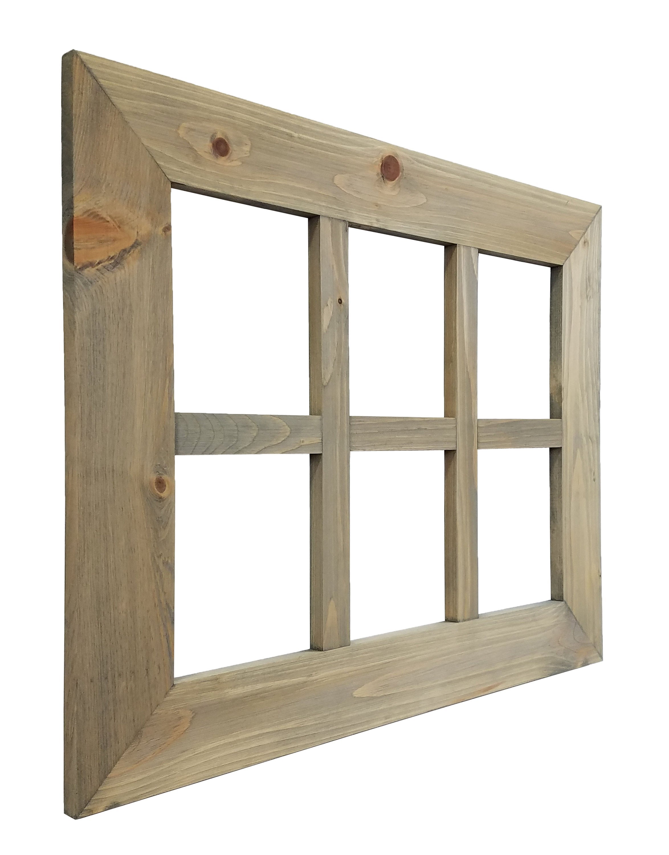 6 Pane Shiplap Rustic Wood Frame Wreath Holder - 20 Stain Colors - Renewed Decor & Storage