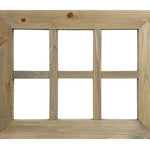 6 Pane Shiplap Rustic Wood Frame Wreath Holder - 20 Stain Colors - Renewed Decor & Storage