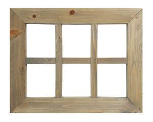 6 Pane Shiplap Rustic Wood Frame Wreath Holder - 20 Stain Colors - Renewed Decor & Storage