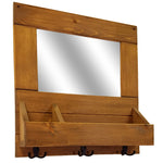 York Farmhouse Entryway Mirror Wall Cubby Organizer with Hooks - Renewed Decor & Storage