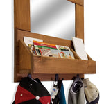 York Farmhouse Entryway Mirror Wall Cubby Organizer with Hooks - Renewed Decor & Storage