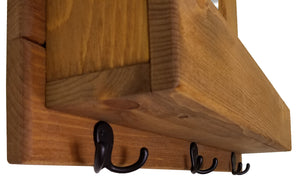 York Farmhouse Entryway Mirror Wall Cubby Organizer with Hooks - Renewed Decor & Storage