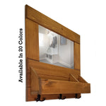 York Farmhouse Entryway Mirror Wall Cubby Organizer with Hooks - Renewed Decor & Storage