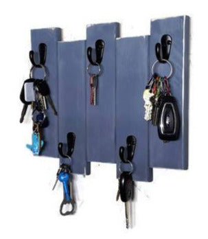 Sydney Key Rack Featuring 5 Hooks Available in 20 Colors Shown in Slate Gray - Renewed Decor & Storage