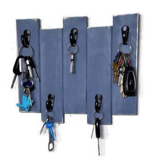 Sydney Key Rack Featuring 5 Hooks Available in 20 Colors Shown in Slate Gray - Renewed Decor & Storage