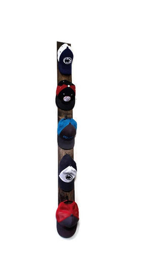 Countryside Vertical Hat Rack, Jacobean Stain & Oiled Bronze Single Hooks