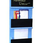 Chalkboard Front Horsham Magazine and Folder Organizer, 20 Paint Colors, Shown in Baby Boy Blue