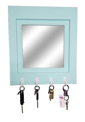 Quakertown Farmhouse Mirror With Hooks, 20 Paint Colors - Renewed Decor & Storage