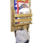 Sydney Slat Front, Mail Holder Organizer and Key Holder, Available with up to 3 Single Key Hooks – 20 Custom Colors: Shown in Driftwood - Renewed Decor & Storage