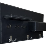 Hamilton Elite Wall Mounted Organizer, Shown in Kettle Black with Nickel Hooks