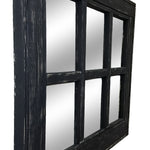 6 Pane Herringbone Rustic Wall Mirror, Shown in Kettle Black