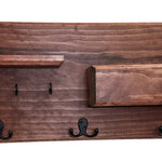 Hamilton Elite Wall Mounted Mail Organizer, Shown in Red Mahogany with Oiled Bronze Hooks