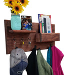 Hamilton Elite Wall Mounted Mail Organizer, Shown in Red Mahogany with Oiled Bronze Hooks