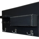 Hamilton Elite Wall Mounted Organizer, Shown in Kettle Black with Nickel Hooks