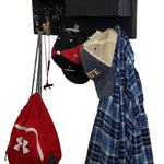 Hamilton Elite Wall Mounted Organizer, Shown in Kettle Black with Nickel Hooks