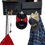 Hamilton Elite Wall Mounted Organizer, Shown in Kettle Black with Nickel Hooks