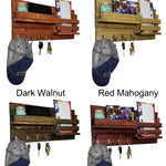 Classic Farmhouse Rustic Wall Mounted Organizer - 20 Stain Colors 