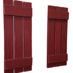 Board & Batten Shutters - 20 Paint Colors, Shown in Sundried Tomato Red