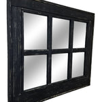 6 Pane Herringbone Rustic Wall Mirror, Shown in Kettle Black