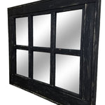 6 Pane Herringbone Rustic Wall Mirror, Shown in Kettle Black