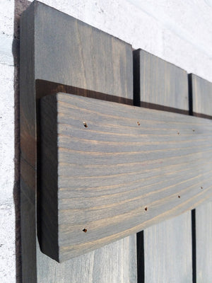 Board & Batten Shutters - 20 Stain Colors, Shown in Classic Gray