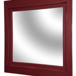 Farmhouse Wood Framed Wall Mirror, 5 Sizes & 20 Colors, Shown in Sundried Tomato Red