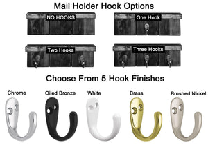 Sydney Mail Slot Number of Hook 5 Finishes Oiled Bronze, Nickel, Chrome, Brass, White