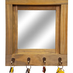 Quakertown Farmhouse Mirror With Hooks, 20 Stain Colors - Renewed Decor & Storage