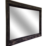Farmhouse Wood Framed Wall Mirror, 5 Sizes & 20 Colors, Shown in Kettle Black