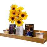 Farmhouse Rustic Wooden Picture Ledge Shelf, 11 Sizes & 20 Colors, Shown in Driftwood