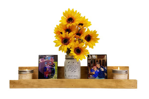 Farmhouse Rustic Wooden Picture Ledge Shelf, 11 Sizes & 20 Colors, Shown in Driftwood